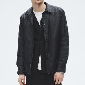 Rag & Bone Mens Clark Filled Nylon Shirt Jacket Black XL